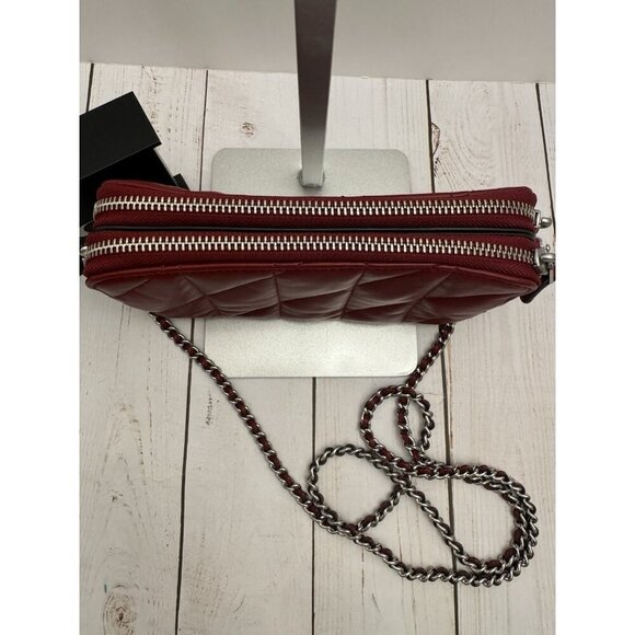 Coach Maroon Red Kira Quilted Leather Silver Crossbody Purse CM531 7.5x4” NWOT - Picture 4 of 9